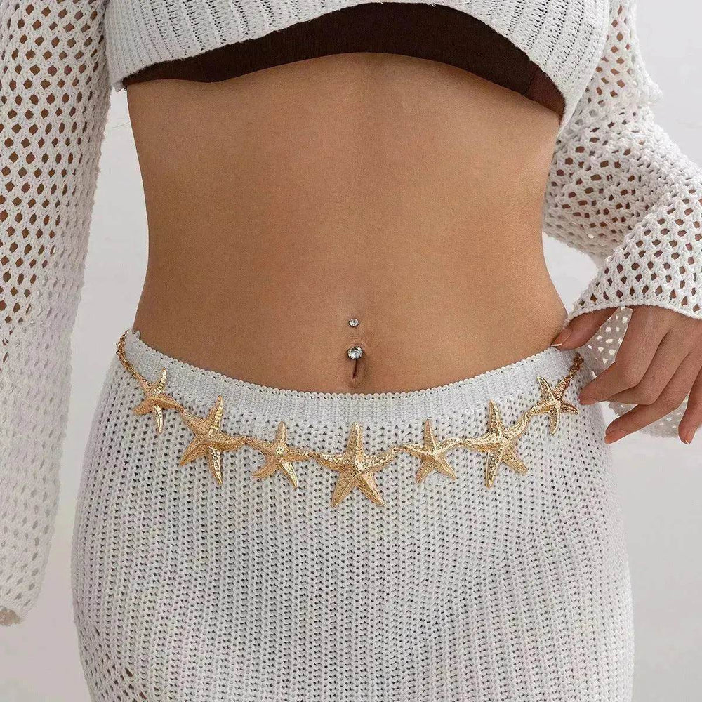 European And American Ocean Vacation Style Starfish Waist Chain Summer Beach Chain for Women - EX-STOCK Canada