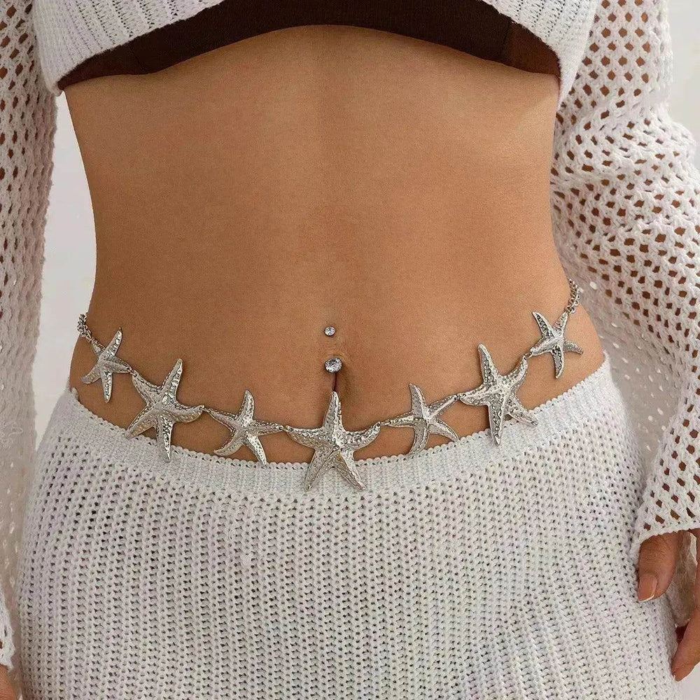 European And American Ocean Vacation Style Starfish Waist Chain Summer Beach Chain for Women - EX-STOCK Canada