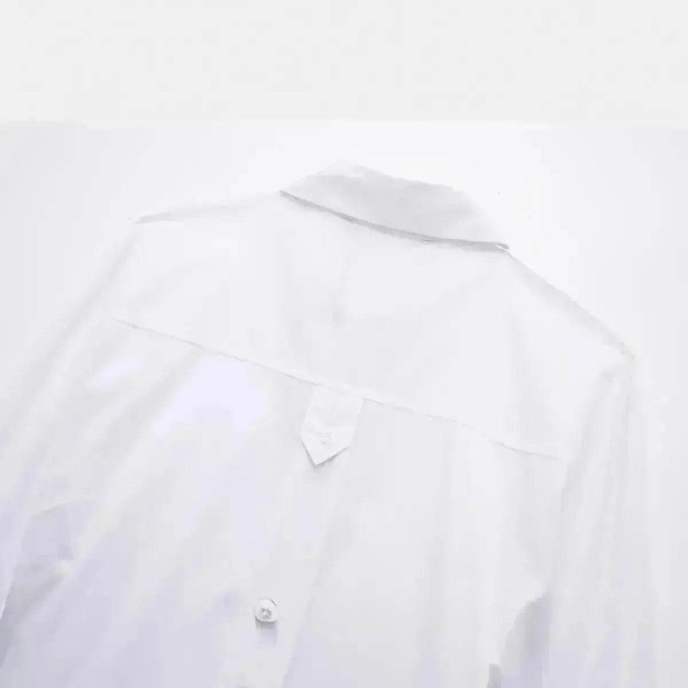 European And American Style Waistband Lapel Windbreaker Short Crop Tank Shirt - EX-STOCK Canada