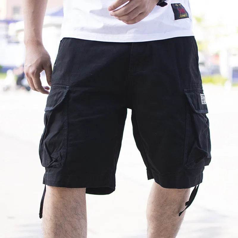 Workwear Loose Plus Size Solid Color Casual Cargo Shorts Men - EX-STOCK Canada