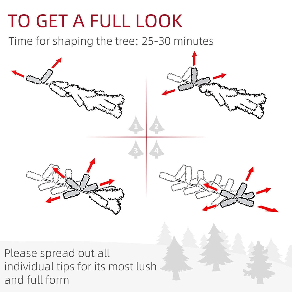 6 FT Snow Flocked Artificial Christmas Tree, Pencil Xmas Tree With Realistic Branches, Auto Open And Steel Base, Pink EX-STOCK Canada