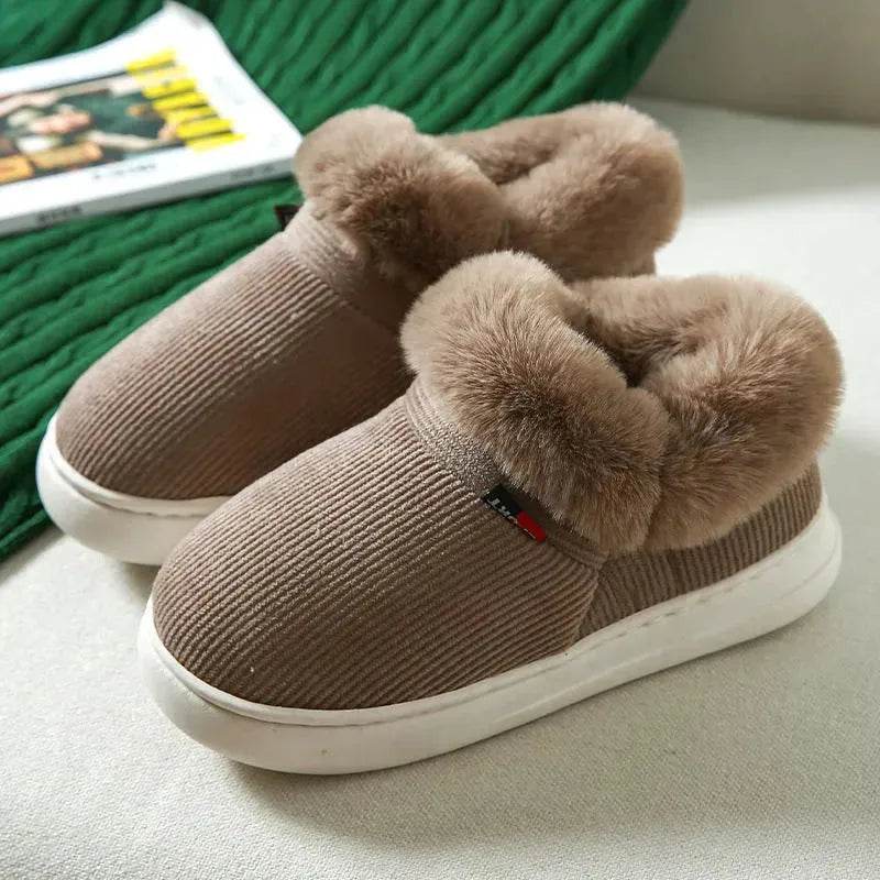 Winter Plush Cotton Shoes For Men And Women Cozy Fluffy Corduroy House Slippers Warm Slip On Fleece House Shoes - EX-STOCK Canada