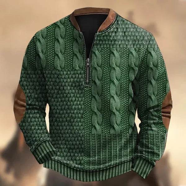 Printed Men's 3D Half Placket Zipper Sweatshirt Pullover - EX-STOCK Canada