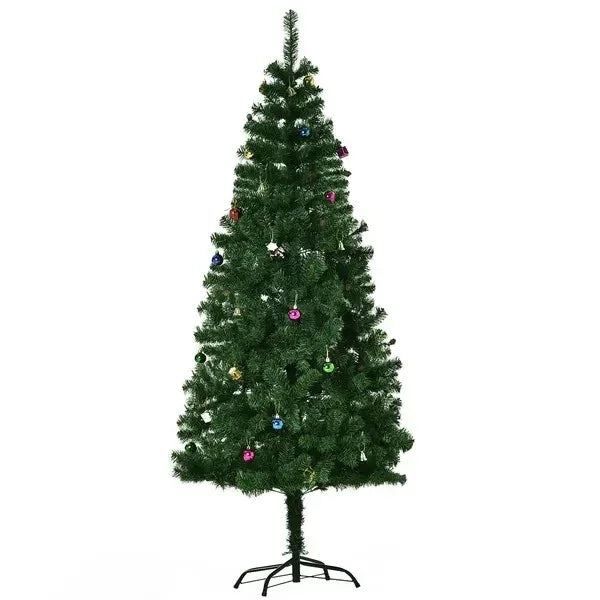 Árbol de Navidad verde de 6 pies artificial para fiestas navideñas con adorno decorativoEX-STOCK Canada