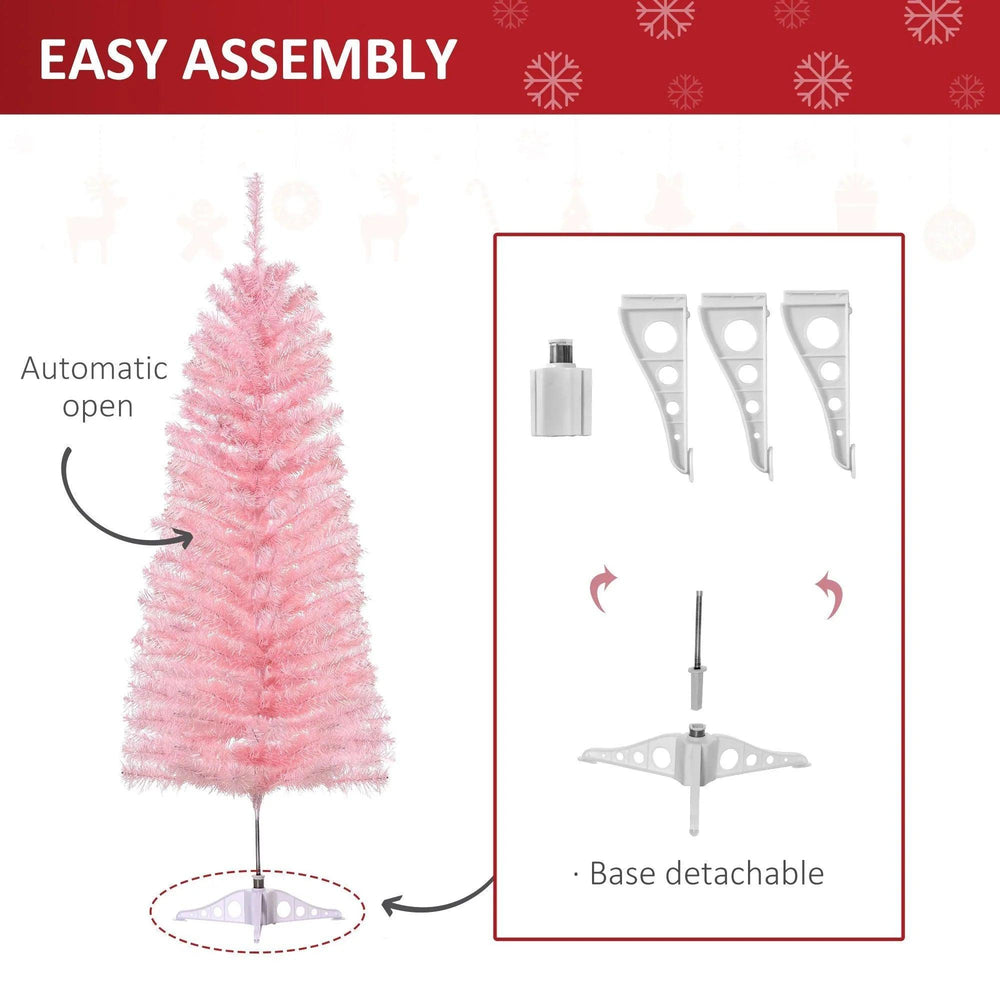 Sapin de Noël artificiel de 1,2 m pour les fêtes, sapin crayon de Noël, décoration avec ouverture automatique pour maison et fêteEX-STOCK Canada