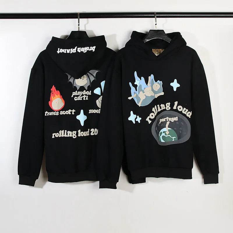 Men's Fashion Printed Vintage Hoodie Sweatshirt Pullover - EX-STOCK Canada