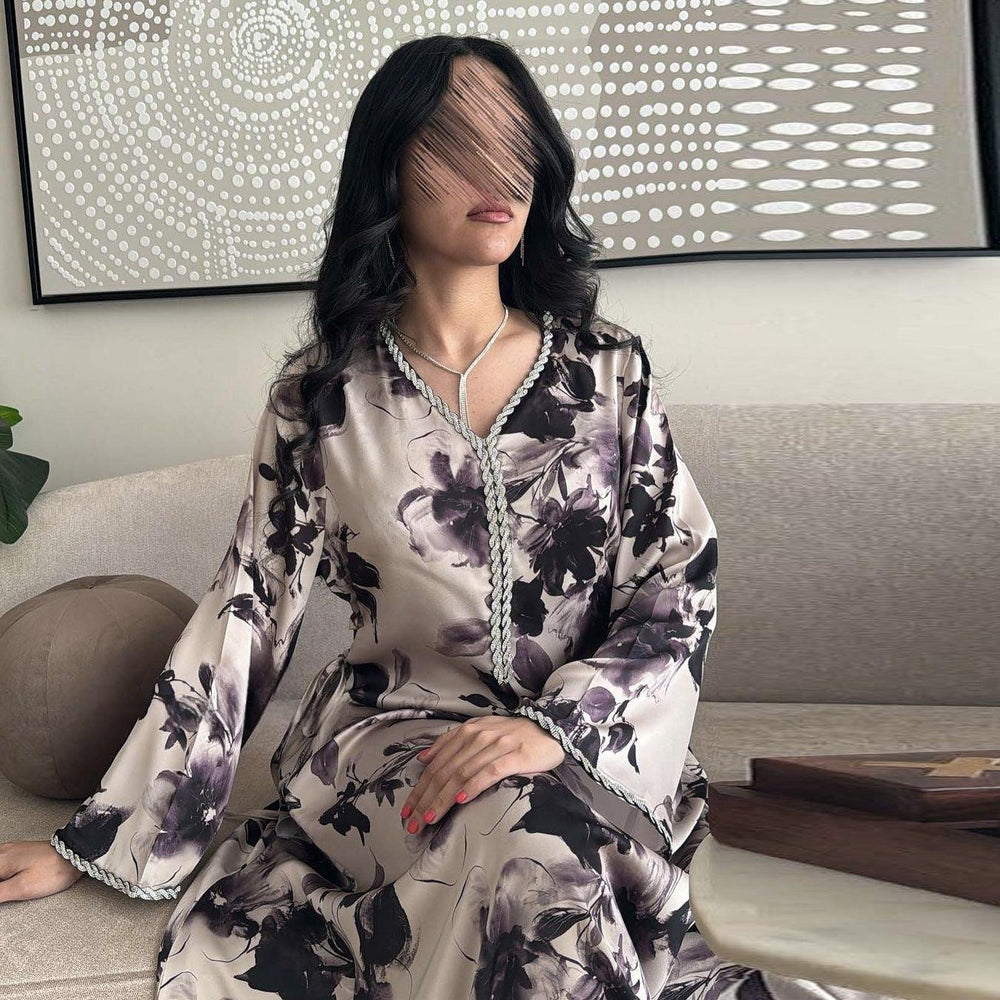 Muslim Arabic Dubai Printed Robe EX-STOCK Canada