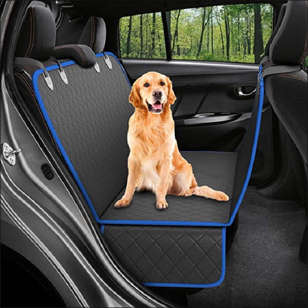 Dog Car Seat Cover View Mesh Pet Carrier Hammock Safety Protector Car Rear Back Seat Mat With Zipper And Pocket For Travel - EX-STOCK Canada