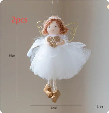 Christmas White Tulle Skirt Golden Wings Angel Girl Pendant EX-STOCK Canada