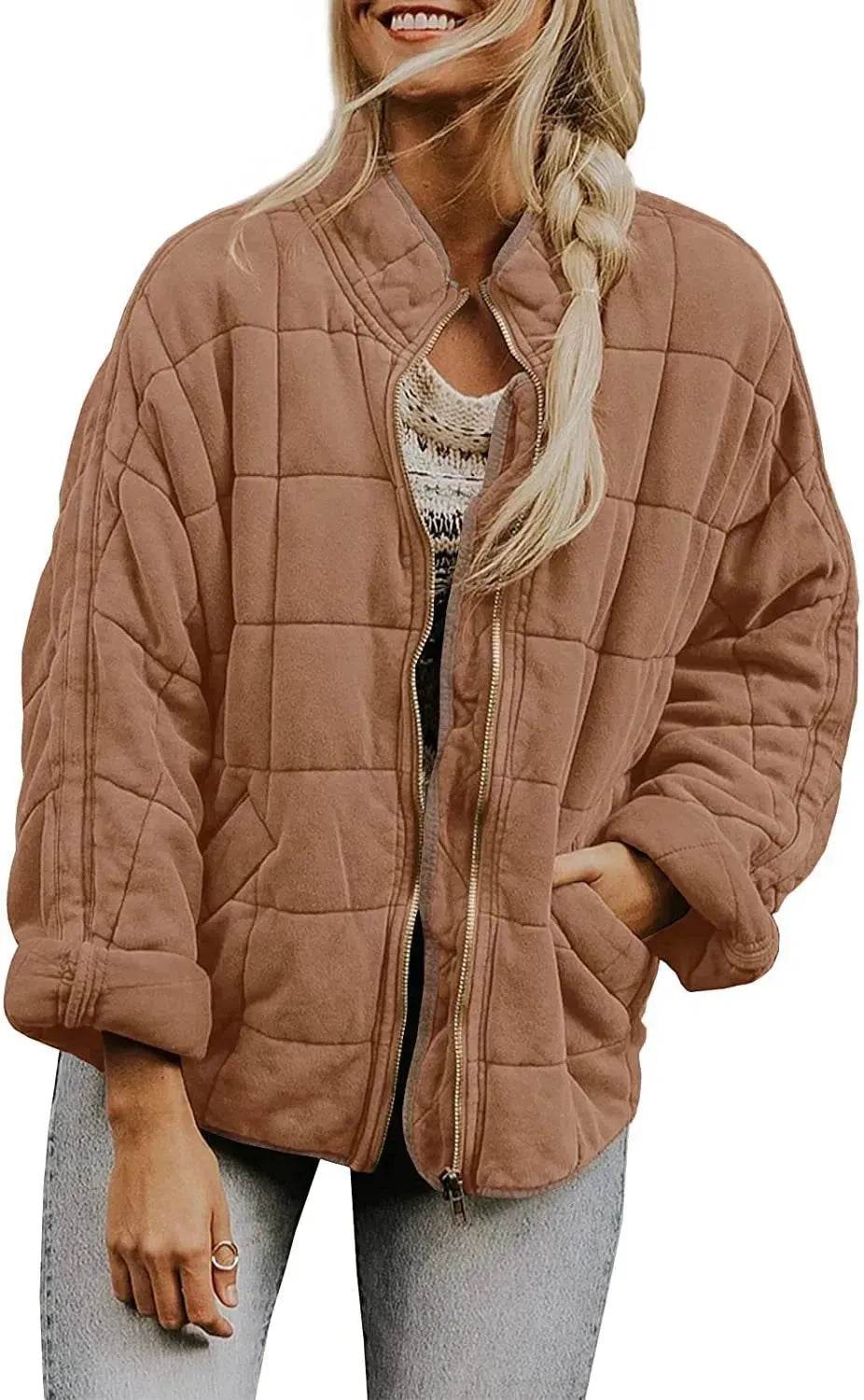 Casual Winter Cotton Padded Loose Pockets Long Sleeved Jacket Women - EX-STOCK Canada