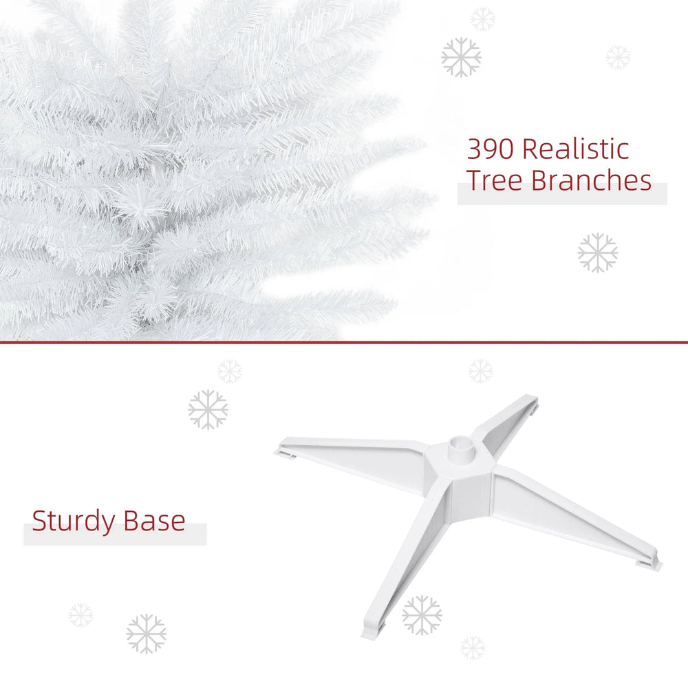 شجرة عيد الميلاد الكلاسيكية بارتفاع 6 أقدام للزينة الداخلية، مع قاعدة بلاستيكية مستقرة، بيضاءEX-STOCK Canada