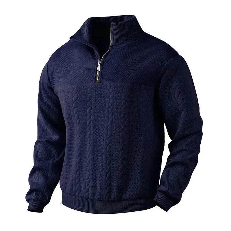 Casual Autumn Winter Half Zip Stand Collar Pullover Sweater top Men - EX-STOCK Canada