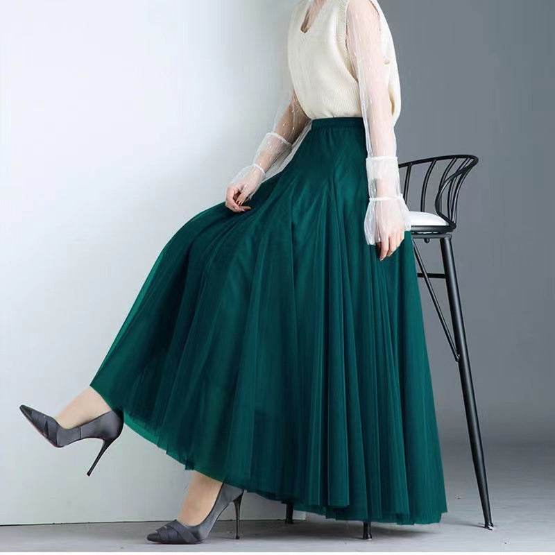 Pleated Mesh Midi Skirt – Women's Prairie Swing Skirt - EX-STOCK Canada