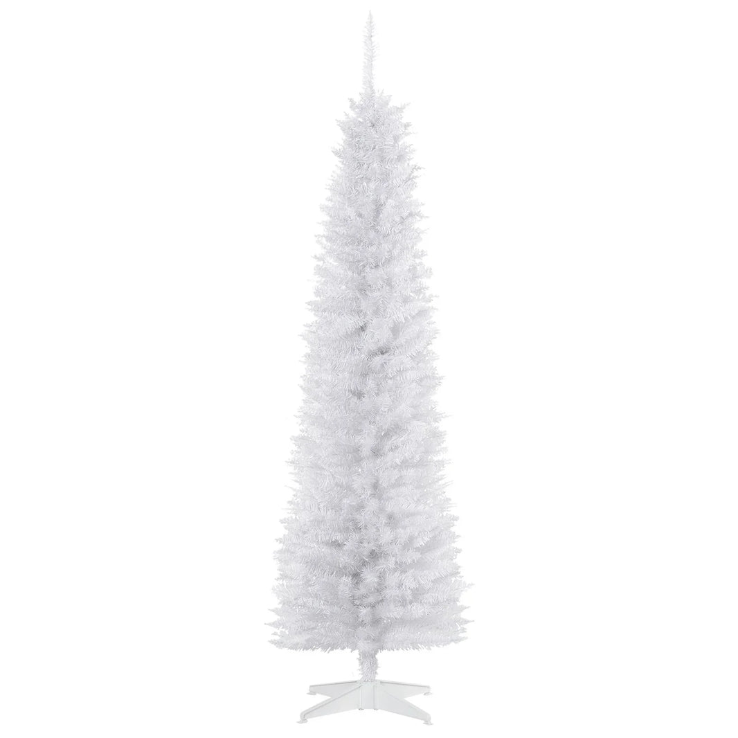 6 FT Christmas Tree Classic Tree Holiday Indoor Decoration, With Stable Plastic Base, White EX-STOCK Canada