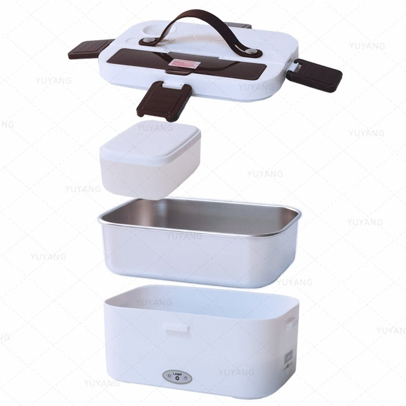 Household Car Portable Electric Heating Lunch Box 304 Stainless Steel
