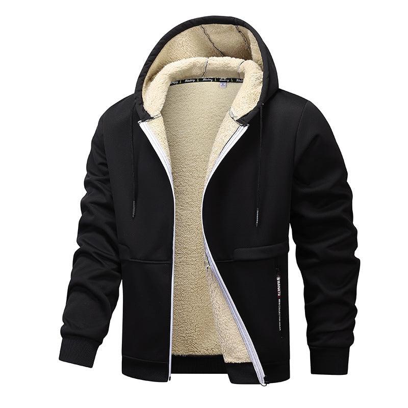 Veste sweat épaissie en laine d'agneau pour hommesEX-STOCK Canada