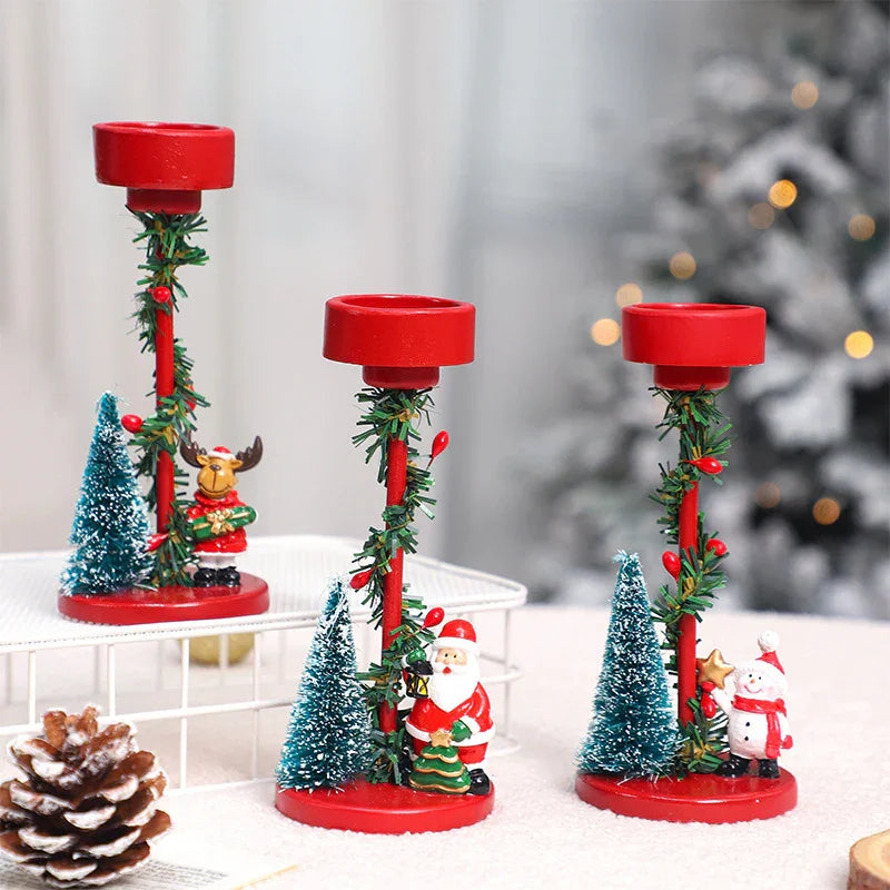Christmas Decorations Desktop Resin Christmas Tree Elderly Candlestick EX-STOCK Canada