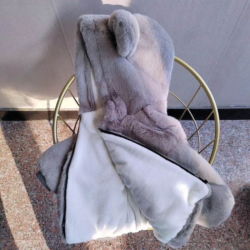 Autumn Winter Thickening Children's Cartoon Fur Hoodie Jacket - EX-STOCK Canada