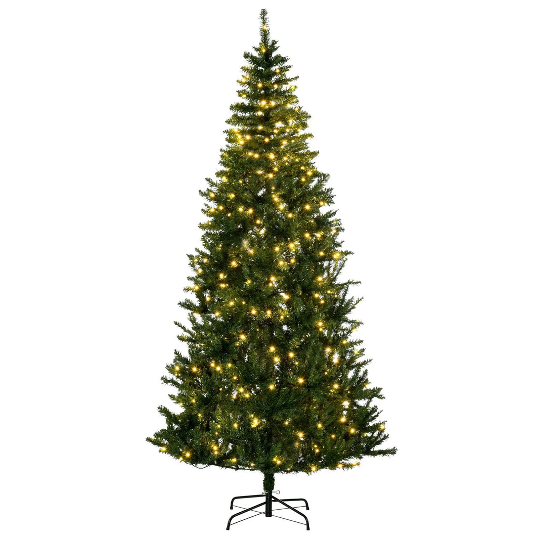 7.5 Feet Prelit Artificial Christmas Tree Warm White LED Light Holiday Home Xmas Decoration, Green EX-STOCK Canada