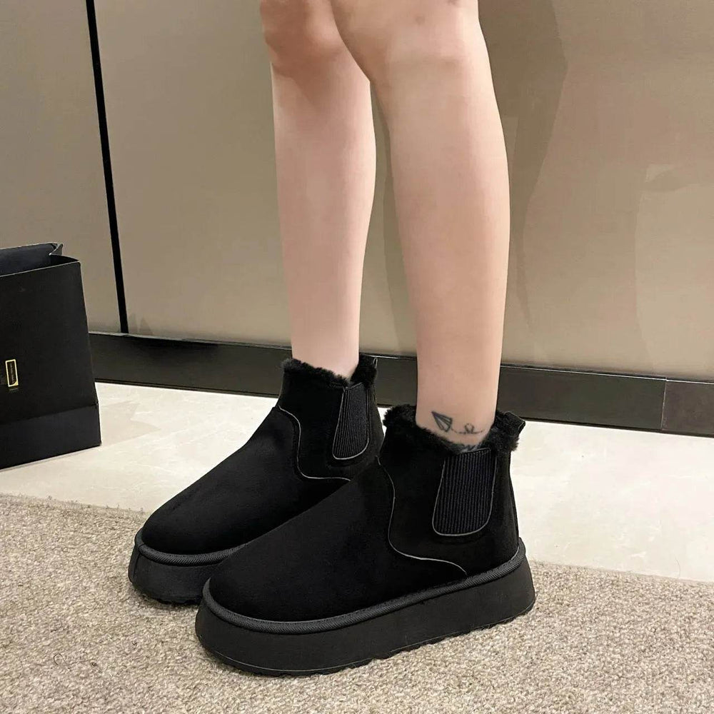 Women's Plush Boots Winter Warm Fleece Thick Flats Snow Boots Fashion Shoes - EX-STOCK Canada