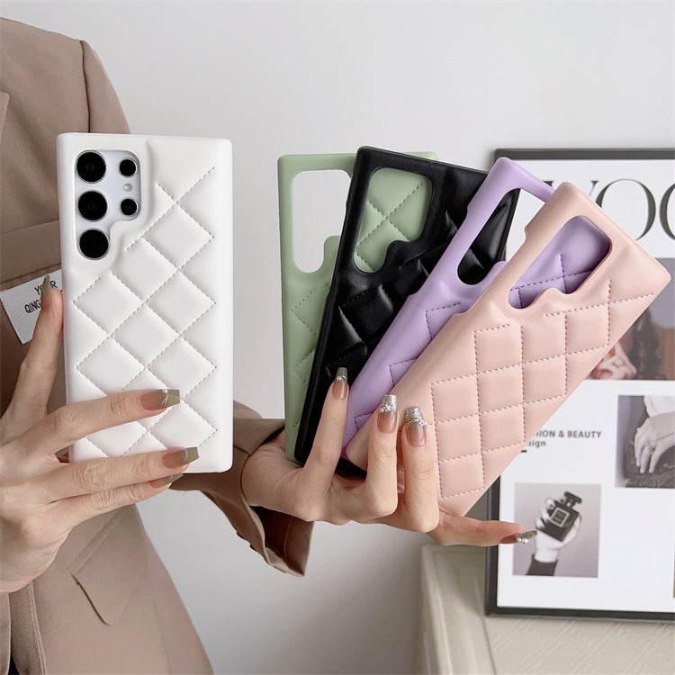 Diamond Plaid Samsung leather Phone case - EX-STOCK Canada