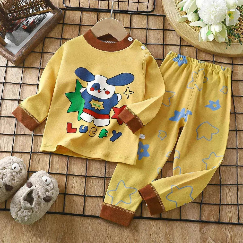 Unisex Children's Two piece Sleepwear Cotton Autumn Clothes Long Johns Pajamas for Kids - EX-STOCK Canada