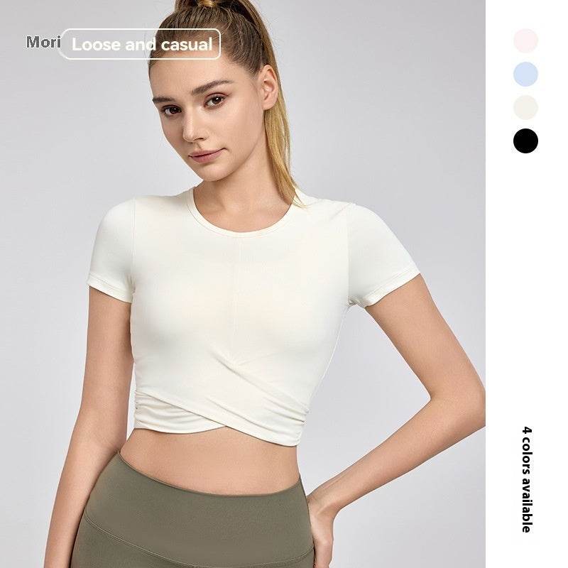 Fashion Short Sleeve Crop Workout Top for Women Yoga Crop Top - EX-STOCK Canada