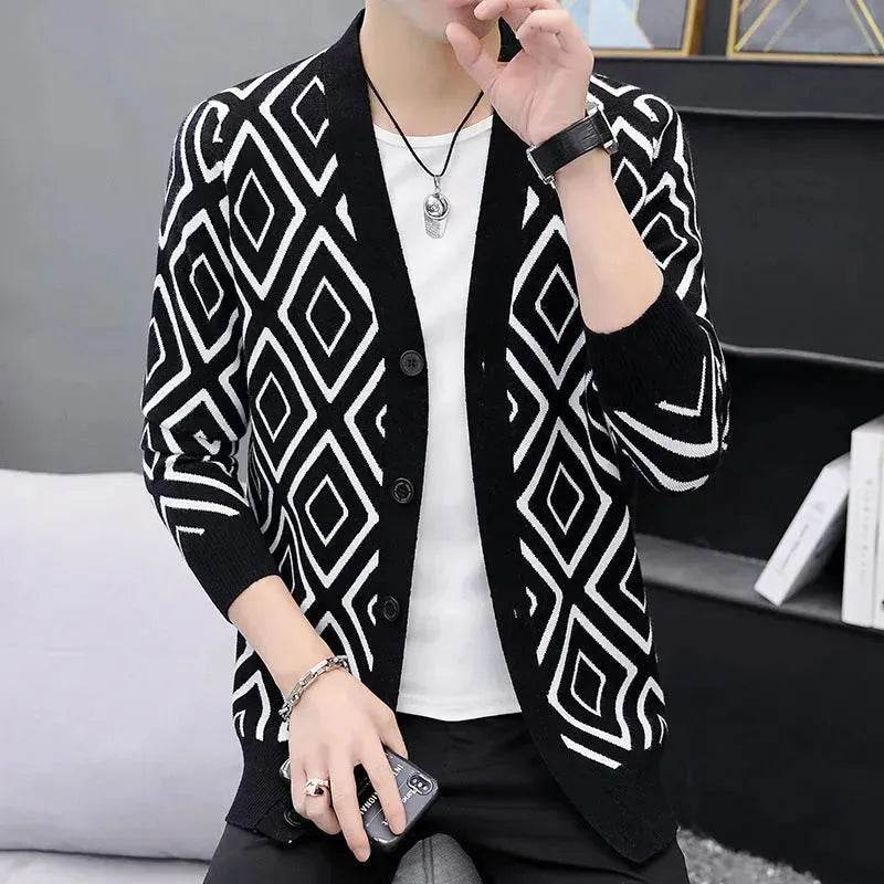 Slim fit High-end Knitted Cardigan Sweater For Men - EX-STOCK Canada