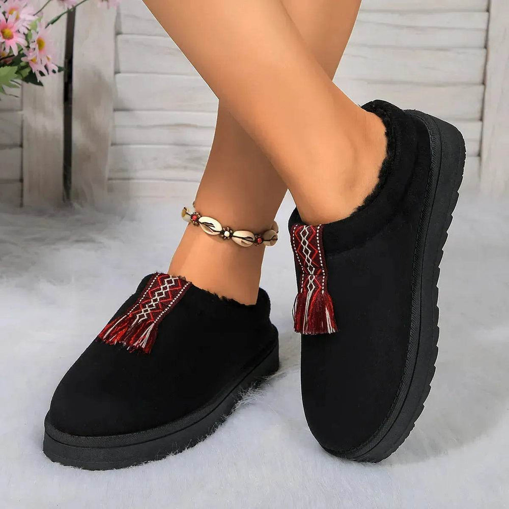 Winter Plush Home Slippers Fashion Round Toe Flat Suede Garden Shoes Indoor Warm Floor Bedroom Slipper For Women - EX-STOCK Canada