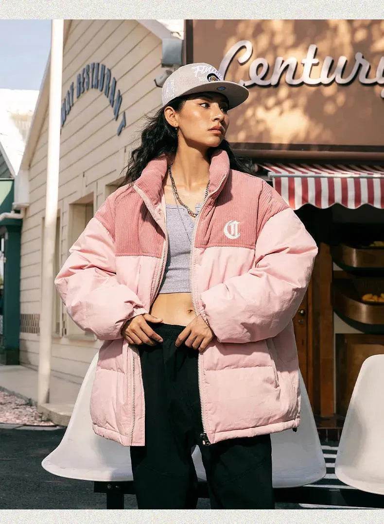 Men's Winter Corduroy Stitching Embroidery Cotton-padded Winter Coat - EX-STOCK Canada