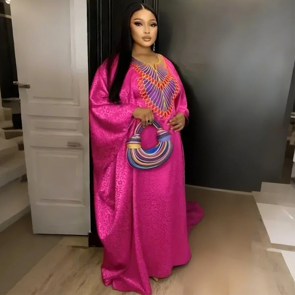 Robe ample à balancement de style ethnique africain Vêtements musulmans pour femmes Moyen-Orient AliExpress Col en V Taille plus EX-STOCK Canada