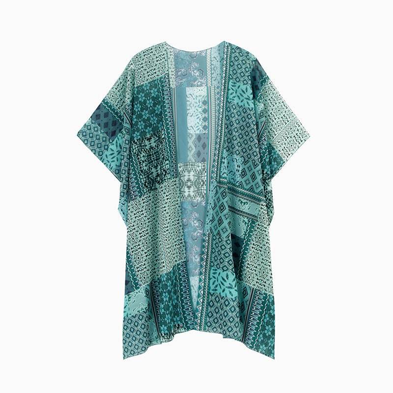 Spring Summer Printed Sun Protection Beach Kimono Cardigan Blouse top Women - EX-STOCK Canada