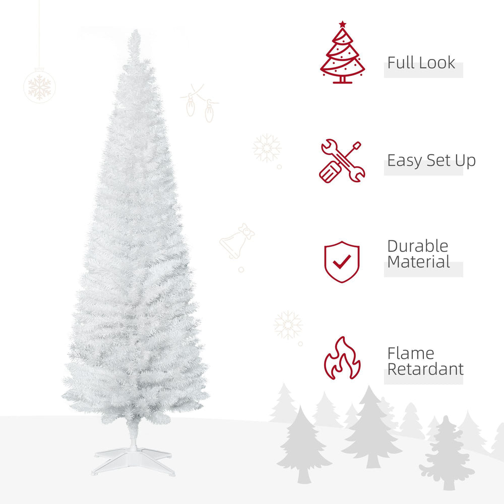 6 FT Christmas Tree Classic Tree Holiday Indoor Decoration, With Stable Plastic Base, White EX-STOCK Canada