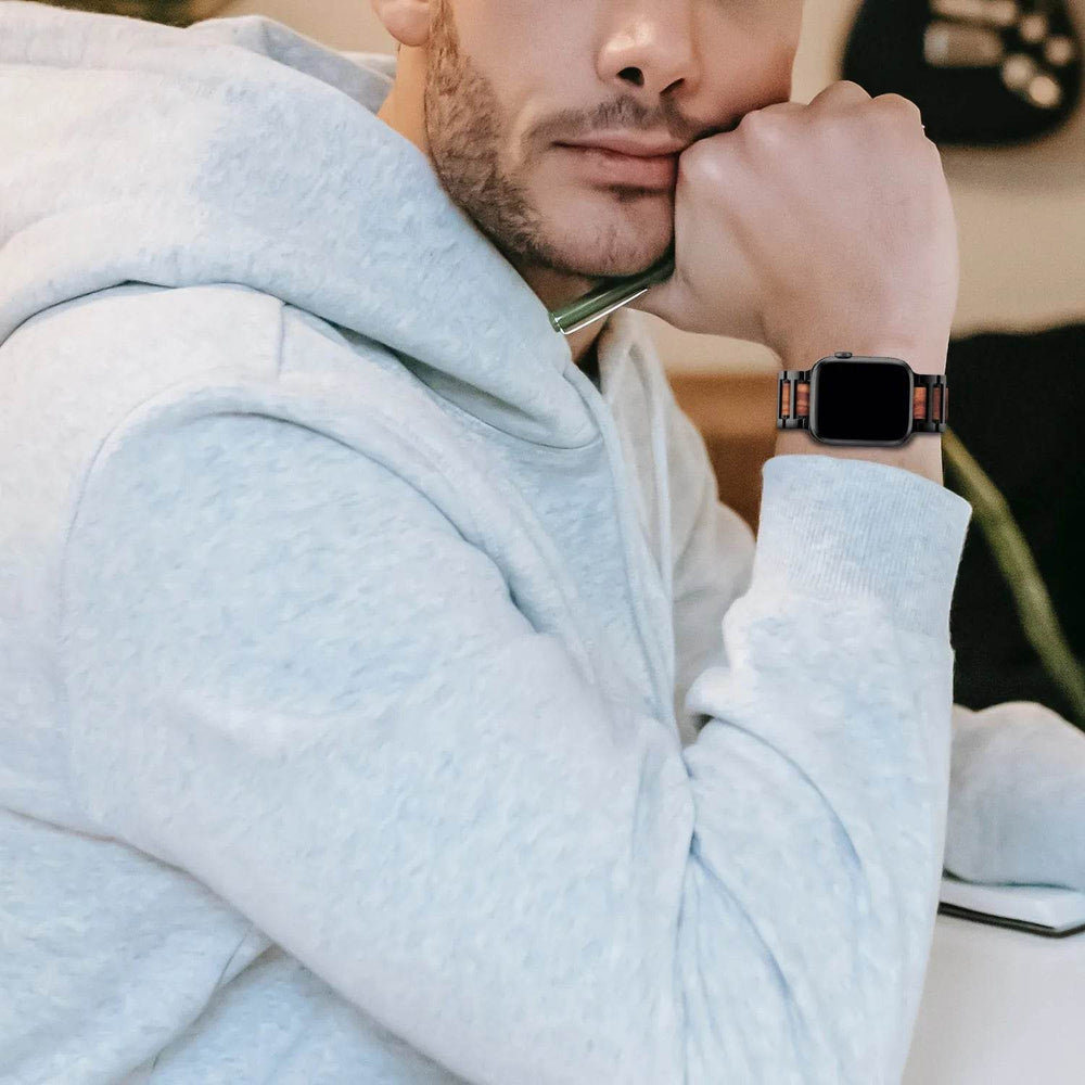 Creative Stainless Steel Sandalwood Watch Strap - EX-STOCK Canada