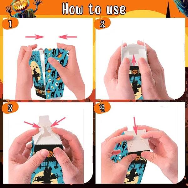 12Pcs Halloween Popcorn Box 3 Designs Spooky Halloween Trick Or Treat Boxes Bloody Theme Party Favor Snack Boxes Candy Cookie Container Paper Boxes For Halloween Holiday Party Supply - EX-STOCK Canada