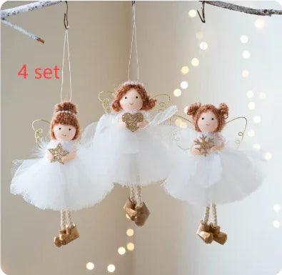 Christmas White Tulle Skirt Golden Wings Angel Girl Pendant EX-STOCK Canada