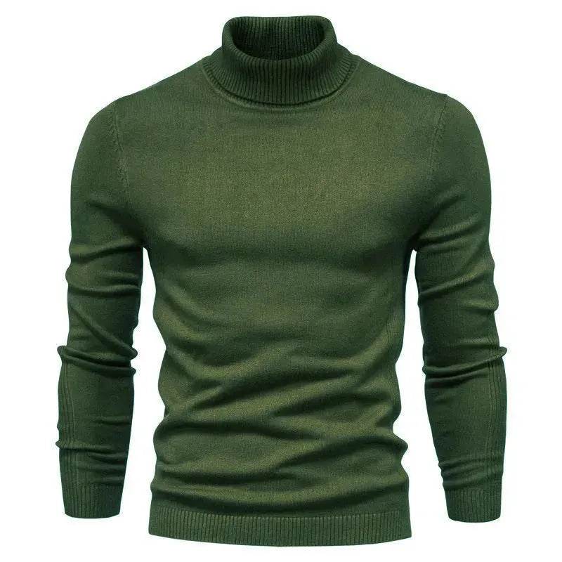 Men's Plain Slim Pullover Polo Sweatshirt Turtleneck Sweater Winter Casual Tops Men - EX-STOCK Canada