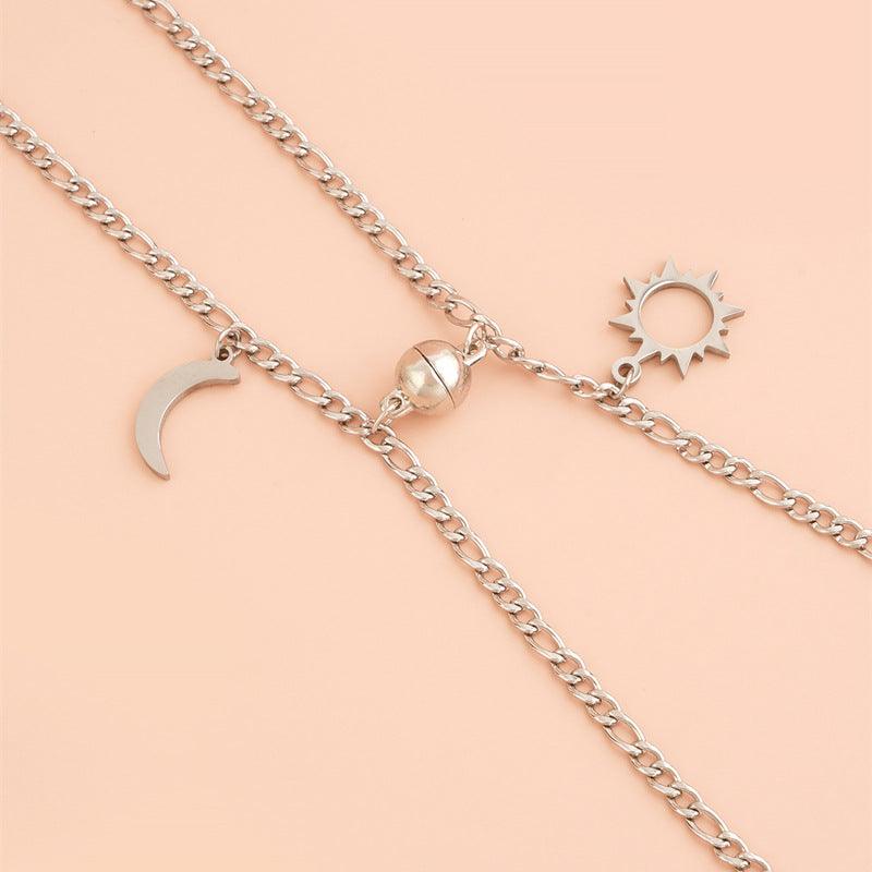 Stainless Steel Sun Moon Ball Magnetic Attachment Couple Bracelet - EX-STOCK Canada