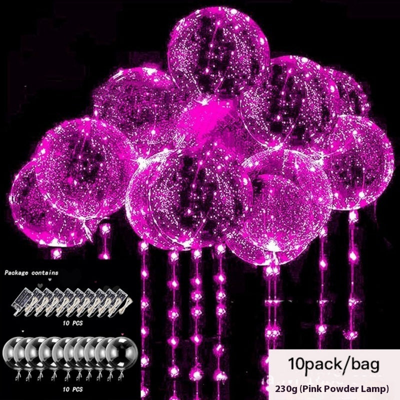 LED Glowing Balloon Party Decoration – 20" TPU Glow Balloons with Color Light Options