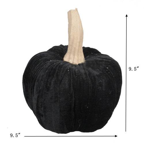 9.5 Black Velvet Pumpkin Large, For Holiday Halloween Decor - EX-STOCK Canada