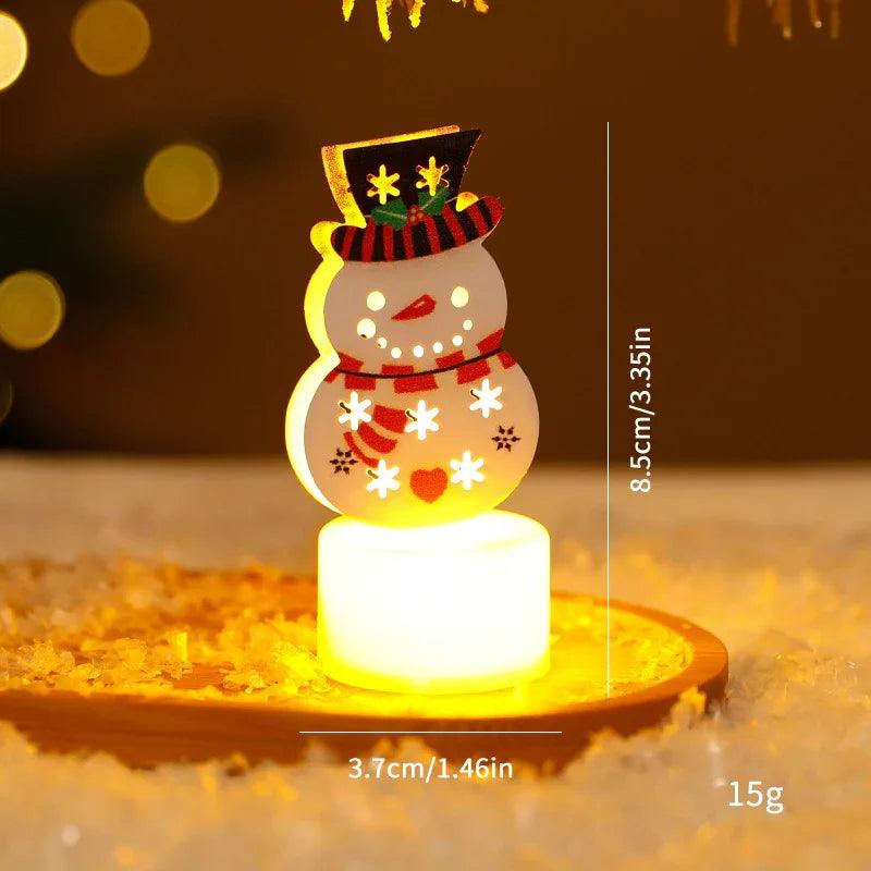 Bougies électroniques LED Lumières Arbres de Noël Père Noël Bonhommes de Neige Bougies Créatives Petites Veilleuses Ornements Décoratifs pour la MaisonEX-STOCK Canada