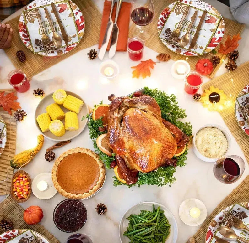 Thanksgiving Disposable Plates And Napkins Party Supplies Tableware Dinnerware Set - EX-STOCK CANADA