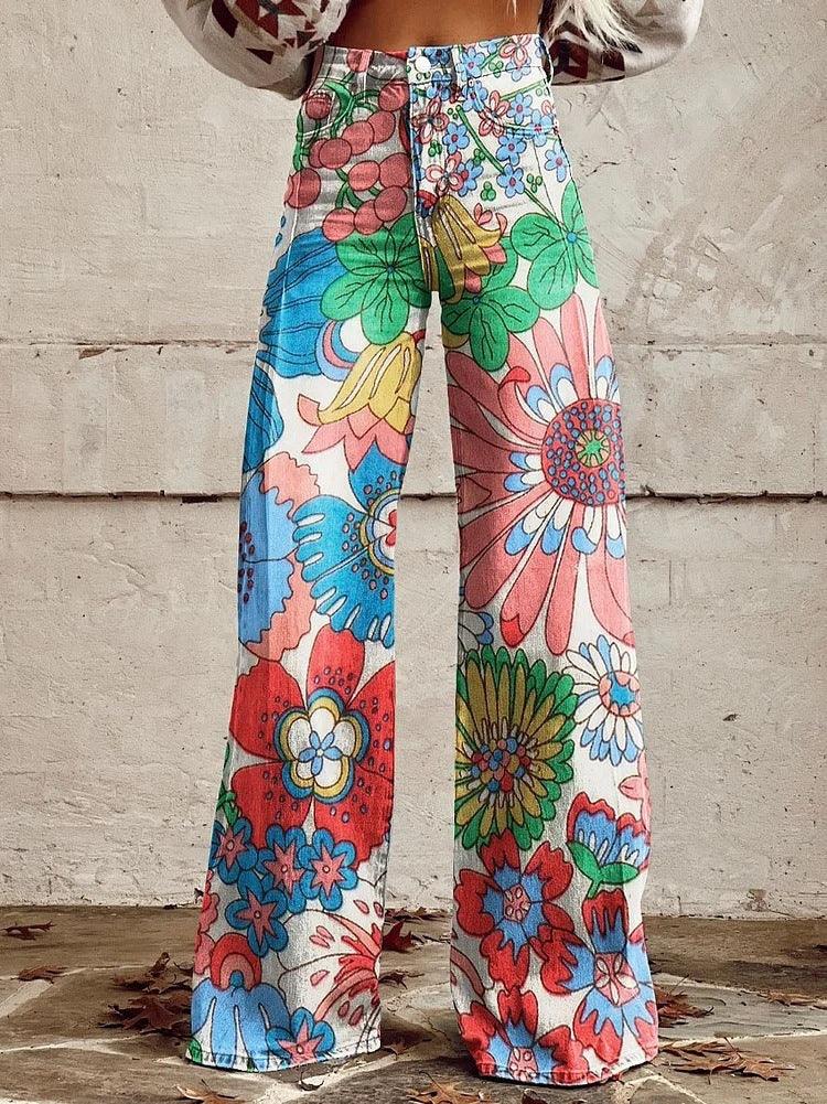 Plus-size Womens Casual Pants Lightweight Denim-look