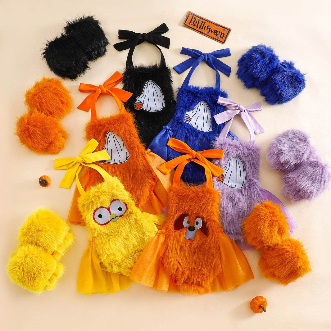 Halloween Children's Clothing Plush Girls' Cute Crawling Suit Two-piece Set - EX-STOCK Canada