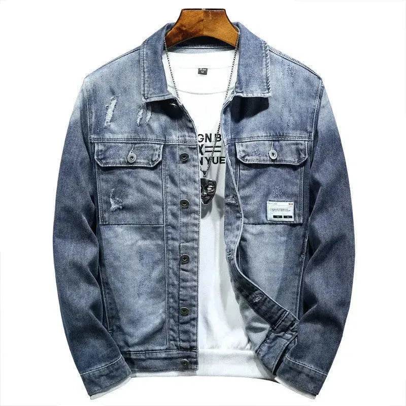 Denim Coat Men's Ins Trendy Loose Plus Size Men's Jeans Jacket - EX-STOCK Canada