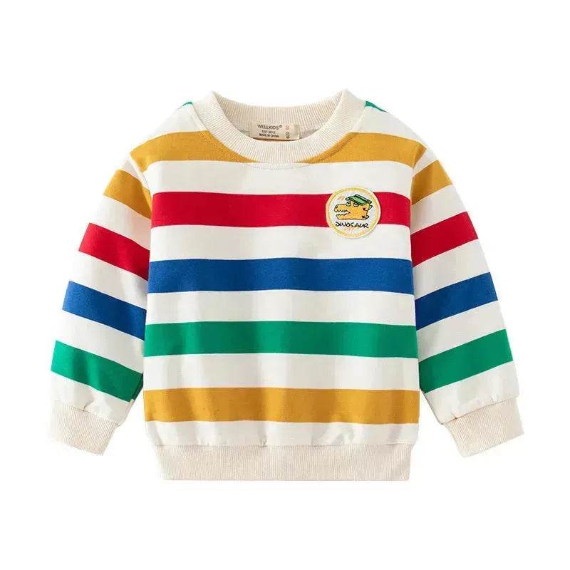 Unisex Colorful Striped Long-sleeved Sweater for Kids Pullover for Kids - EX-STOCK Canada