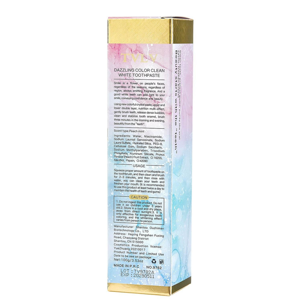TVLV Colorful Pure Best Whitening Toothpaste - EX-STOCK Canada