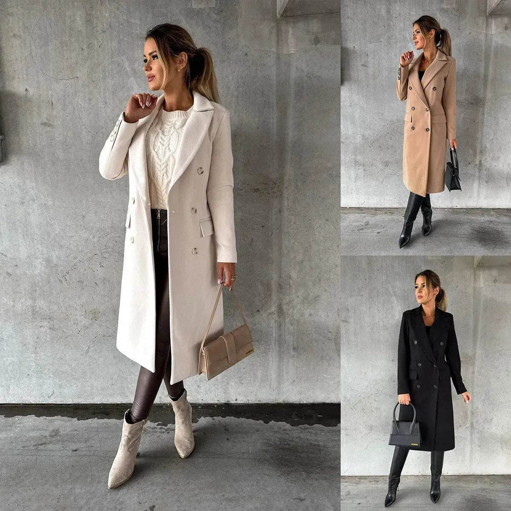 Classy Fashion Long Winter Coat Office Workwear for ladies Long Blazer overcoat - EX-STOCK Canada