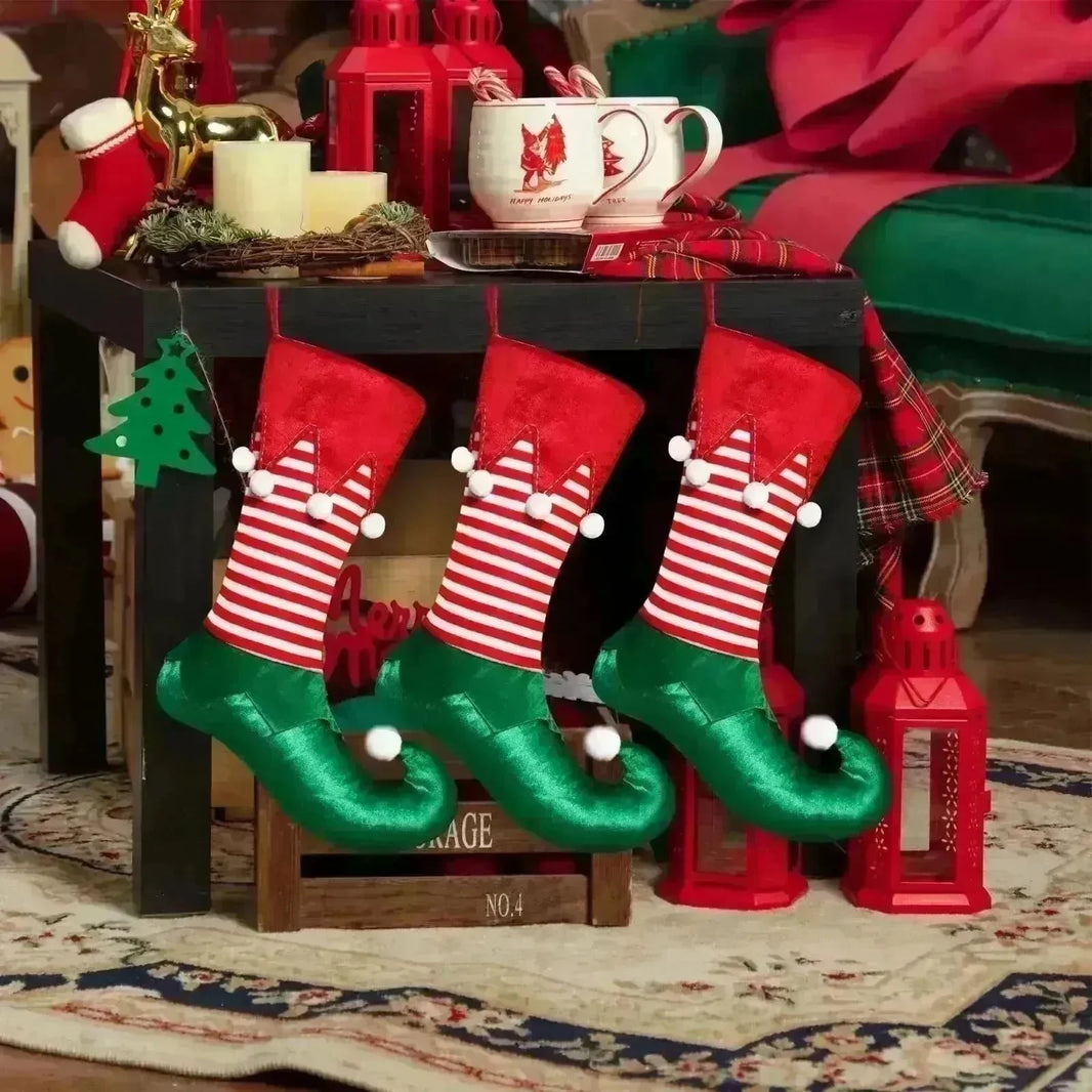 Christmas Decorations Elf Christmas Stockings Gift Bag - EX-STOCK CANADA