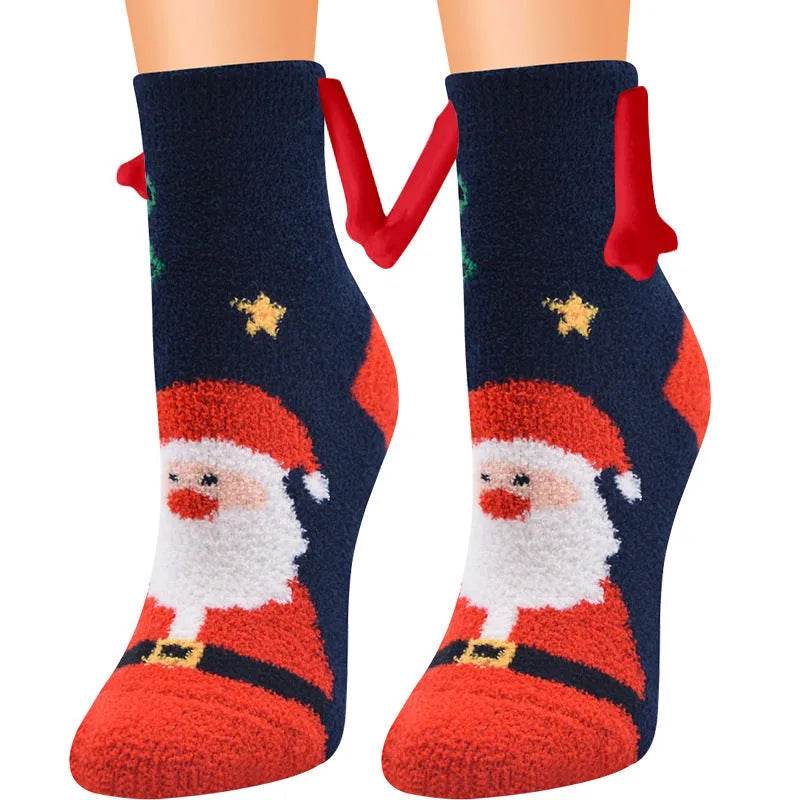Soft Carton Christmas-themed Fleece Winter Home socks for Women - EX-STOCK Canada